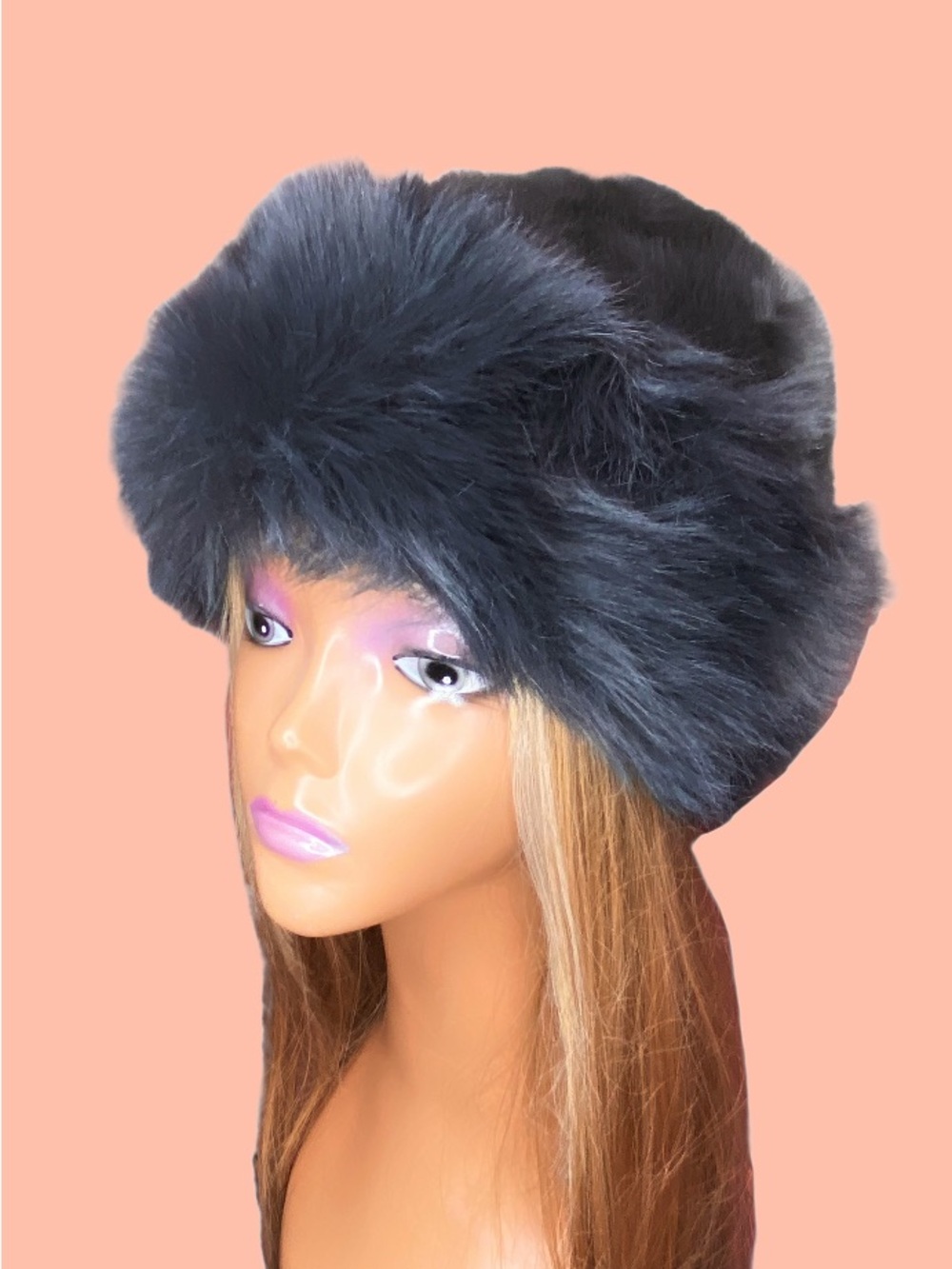 🎀🌷 Charcoal Gray Soft Faux Fur Russian-Style Hat 🌷🎀 NWT